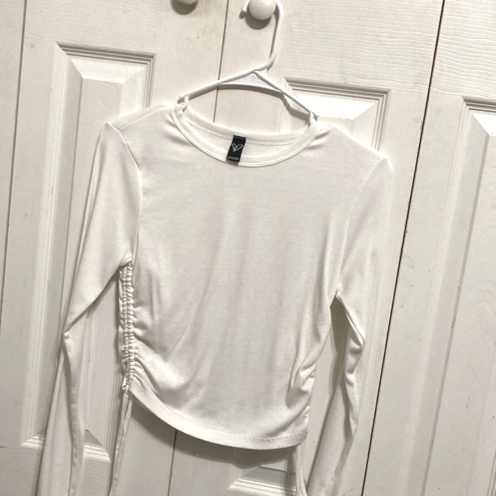 white top with tie sides